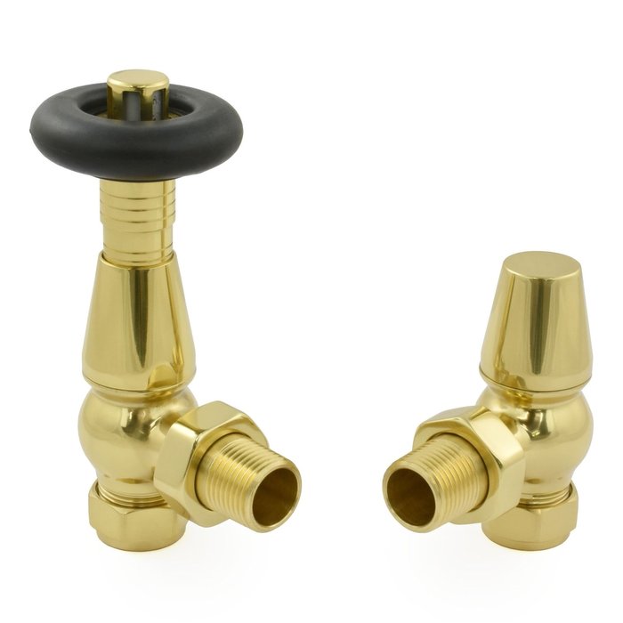 Stratford Gold/Brass Thermostatic Radiator Valve Set (CDC-STRATTRV-GOLD)